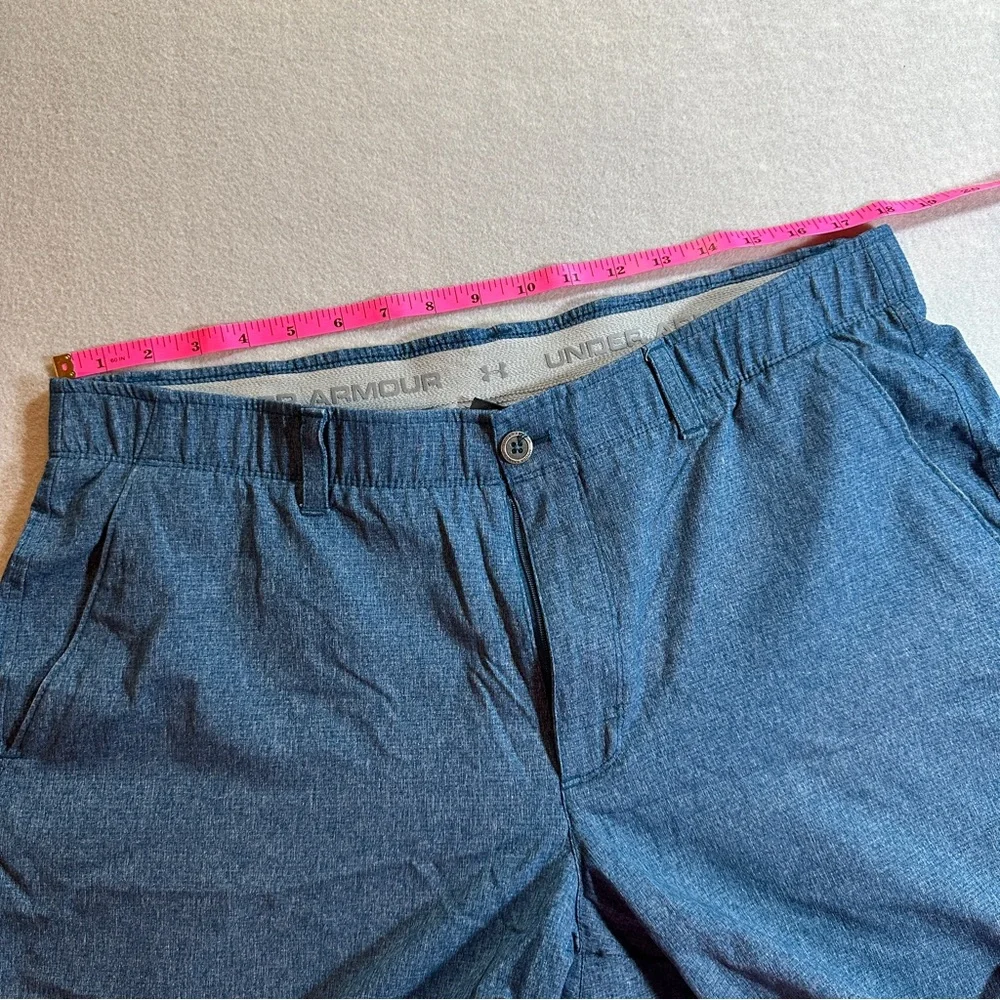 Under Armour Mens 38 Blue Golf Chino Shorts Flat Front‎ Performance Casual Wear
